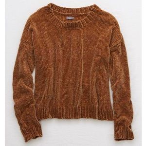 Aerie Brown Crew Neck Sweater